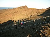 Galapagos 6-2-16 Bartolome Climbing The Stairs Of The Spatter Cone From the landing, the walk takes approximately 40 minutes to the top of the 114m spatter cone on Bartolome.